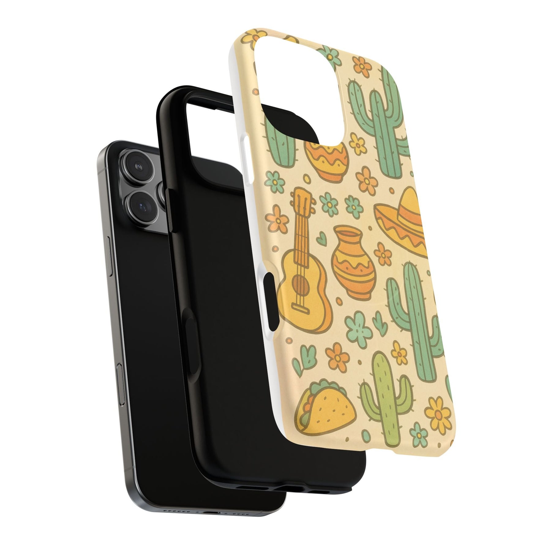 Mexico Hand-Drawn Cactus Pattern iPhone Case – Cute Desert Guitar & Sombrero Design | with MagSafe  Shamo's