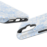 Preppy Look Blue Floral Impact-Resistant Phone Case and MagSafe Compatible