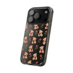 Romantic Teddy Bear Impact-Resistant Phone Case with Heart Design
