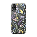Clear Floral Impact-Resistant Phone Case — Pastel Wildflower Design
