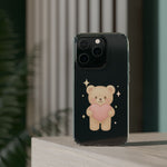 Romantic Teddy Bear Impact-Resistant iPhone Case with Heart Design  Shamo's