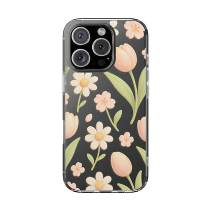 Floral Impact-Resistant Clear iPhone Case - Shamo's