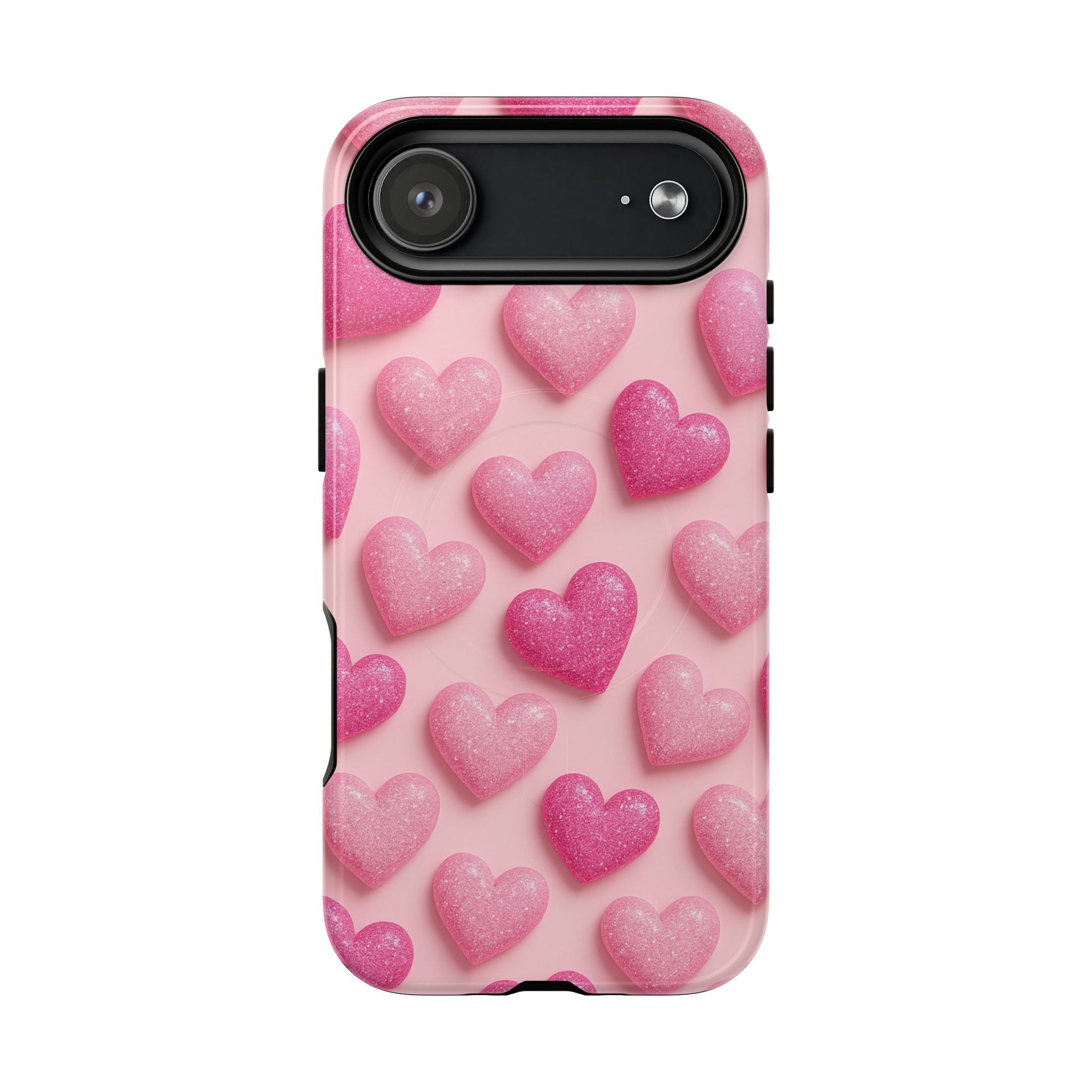 Barbiecore Glitter Hearts iPhone Case | MagSafe - Shamo's