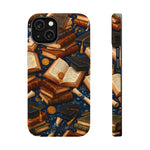 Vintage Books & Graduation Caps MagSafe Phone Case, Impact-Resistant Graduation Gift - iPhone 14 / Matte - Shamo's