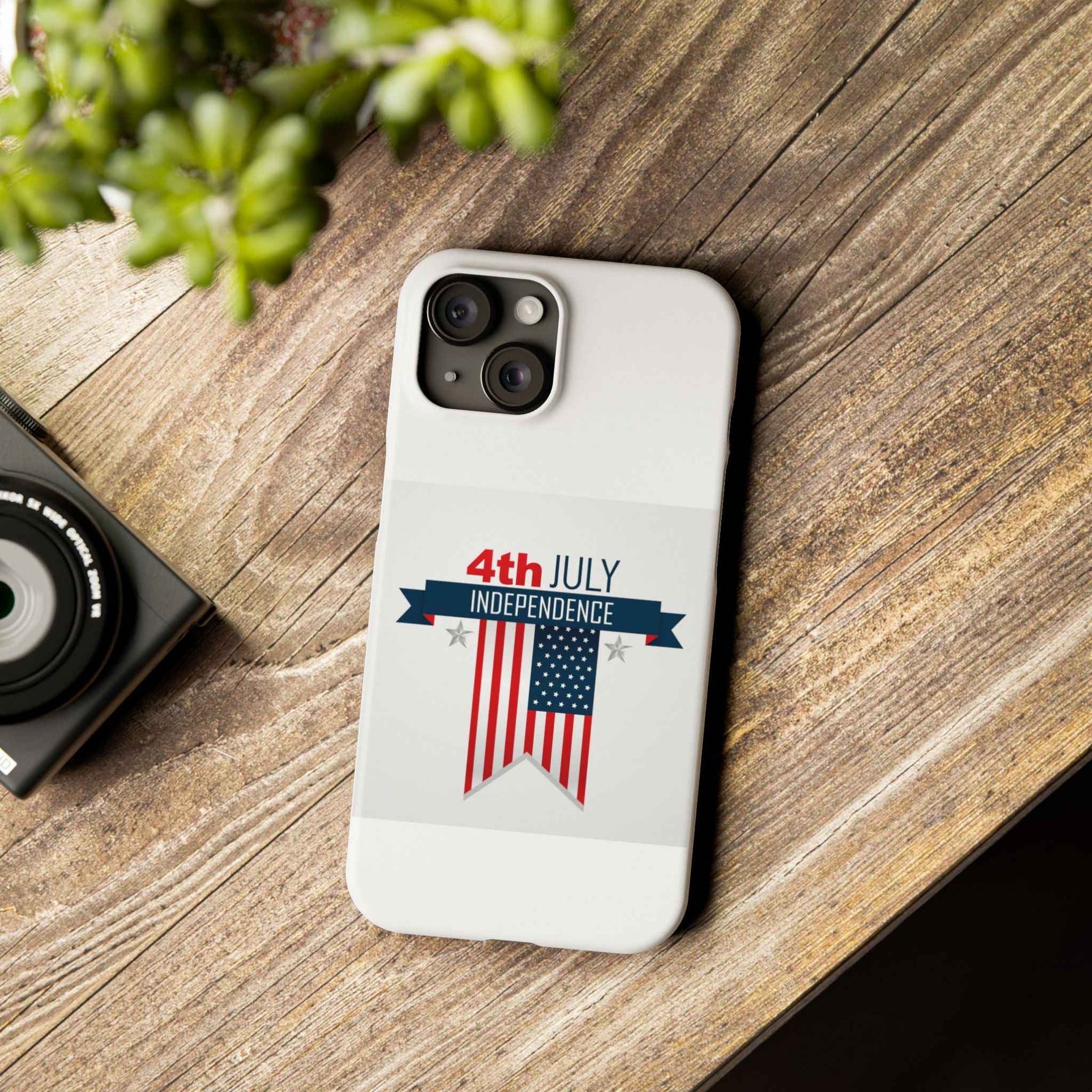 Slim Phone Cases with 4th of July writing for iPhone 17 and more