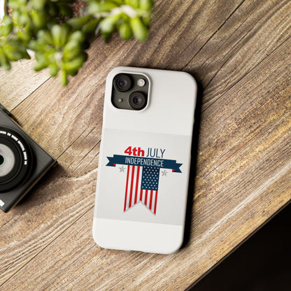Slim Phone Cases with 4th of July writing for iPhone 17 and more
