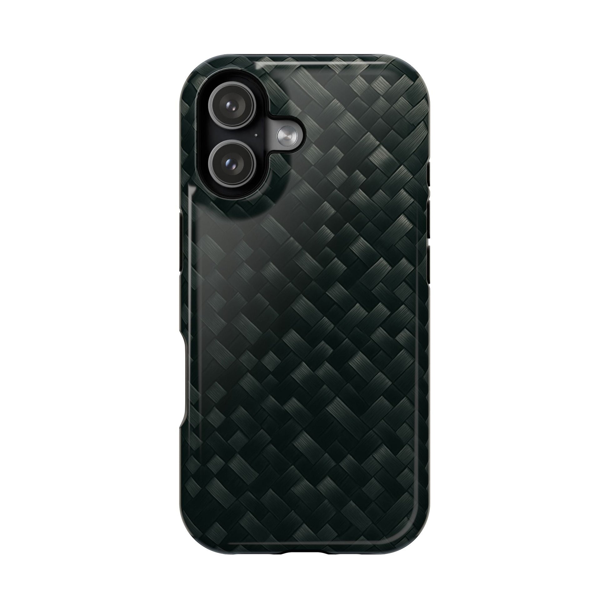 Dark Carbon Fiber Texture Magnetic Impact-Resistant iPhone Case | MagSafe compatible  Shamo's iPhone 17 / Glossy