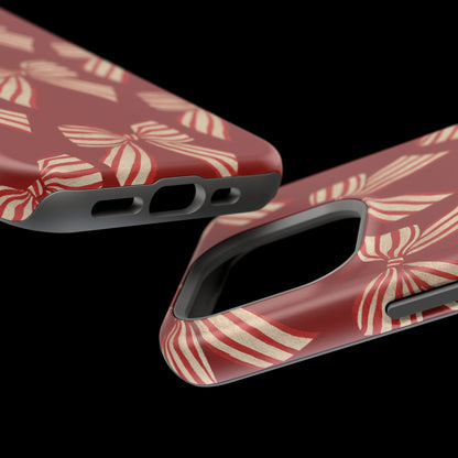 Holiday Red Bow iPhone Case — Impact‑Resistant iPhone Cover with MagSafe compatibility