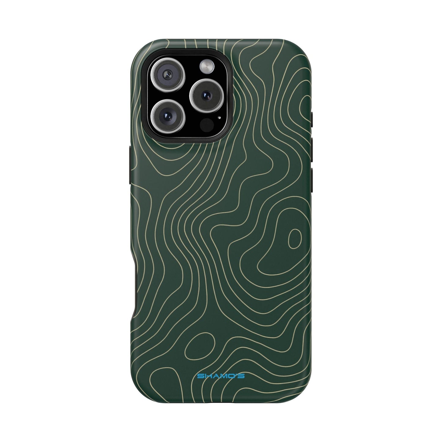 Topographic Green Magnetic Impact-Resistant iPhone Case | MagSafe compatible  Shamo's iPhone 16 Pro Max / Matte