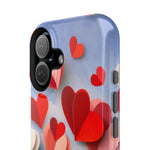 3D Paper Hearts Valentine Love iPhone Case with MagSafe Compatibility, Personalizable - iPhone 17 Pro Max / Glossy - Shamo's