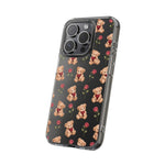 Romantic Teddy Bear Impact-Resistant Phone Case with Heart Design