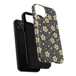 Navy Cherry Blossom Floral iPhone Case - Compatible with MagSafe - Shamo's