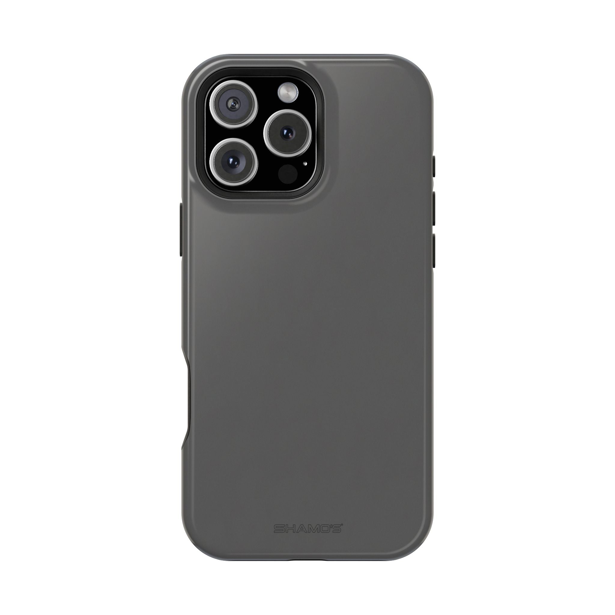 Charcoal Ink Black Solid Color Impact-Resistant iPhone Case | Slim Shockproof Magsafe-Compatible - iPhone 16 Pro Max / Glossy - Shamo's