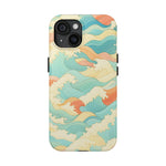 Ocean Wave Tough Phone Case — Pastel Retro Surf Pattern  Shamo's iPhone 15