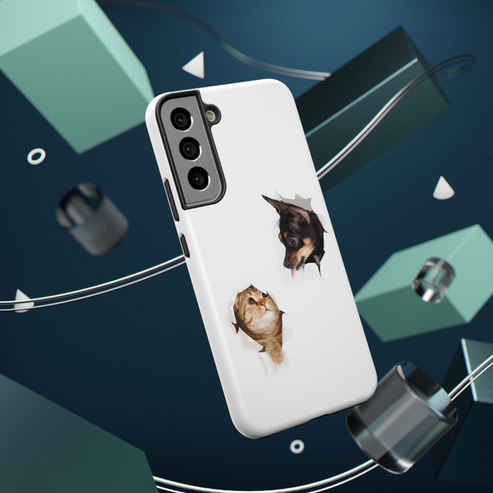 Impact-Resistant Cases with a cat and a dog