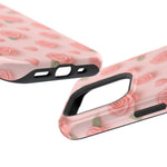 iPhone-Hülle mit rosa Rosenmuster – Schutzhülle mit floralen Herzen (MagSafe-kompatibel)