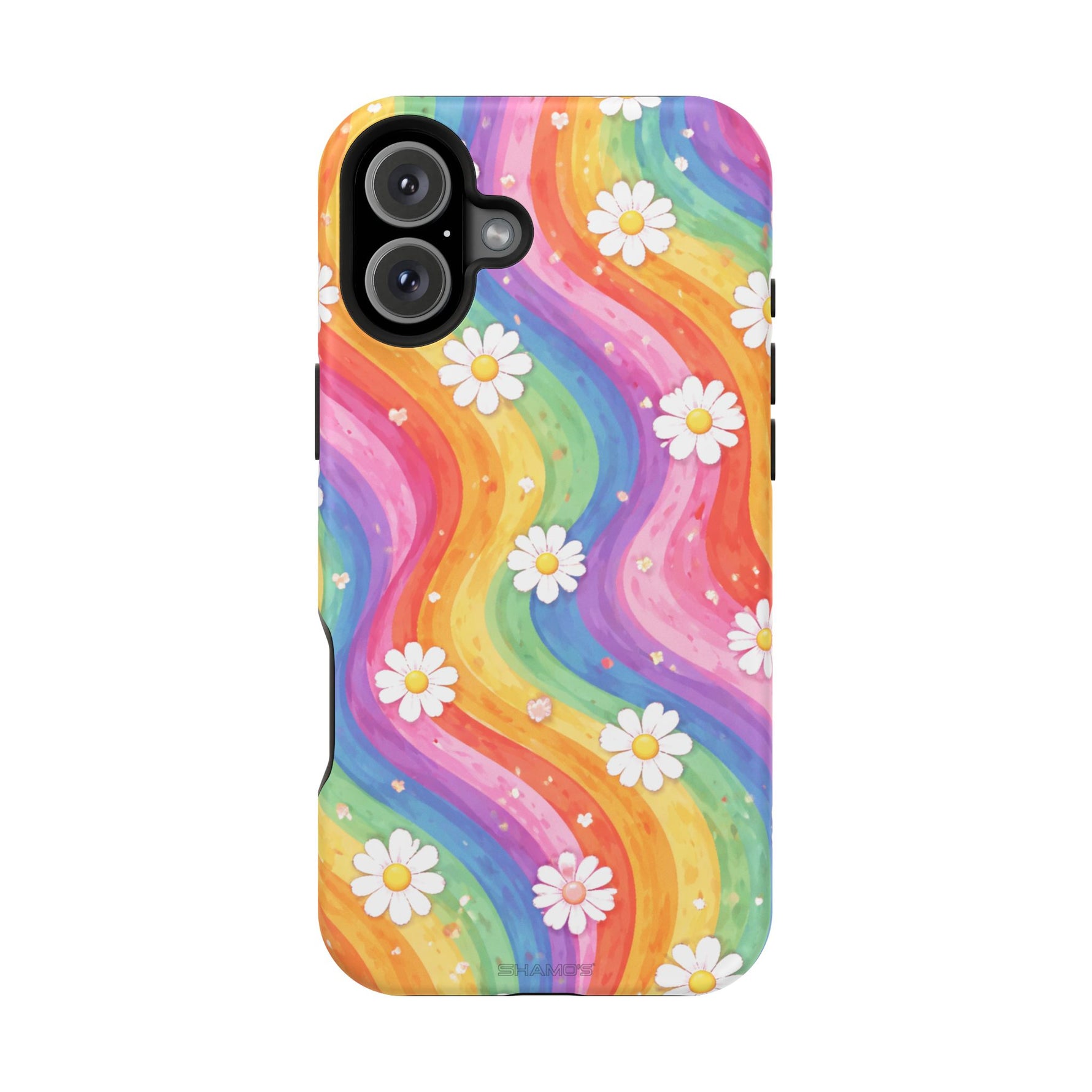 Rainbow Daisy Magnetic Impact-Resistant Phone Case with MagSafe Compatibility - iPhone 16 Plus / Matte - Shamo's
