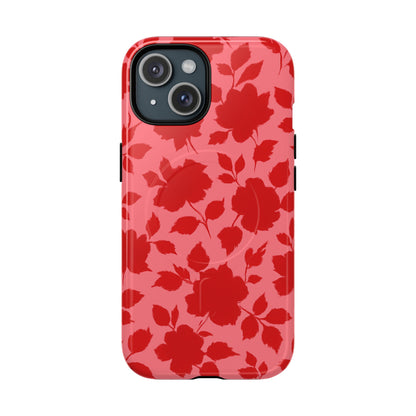 Red Floral Love iPhone Case (MagSafe compatible)