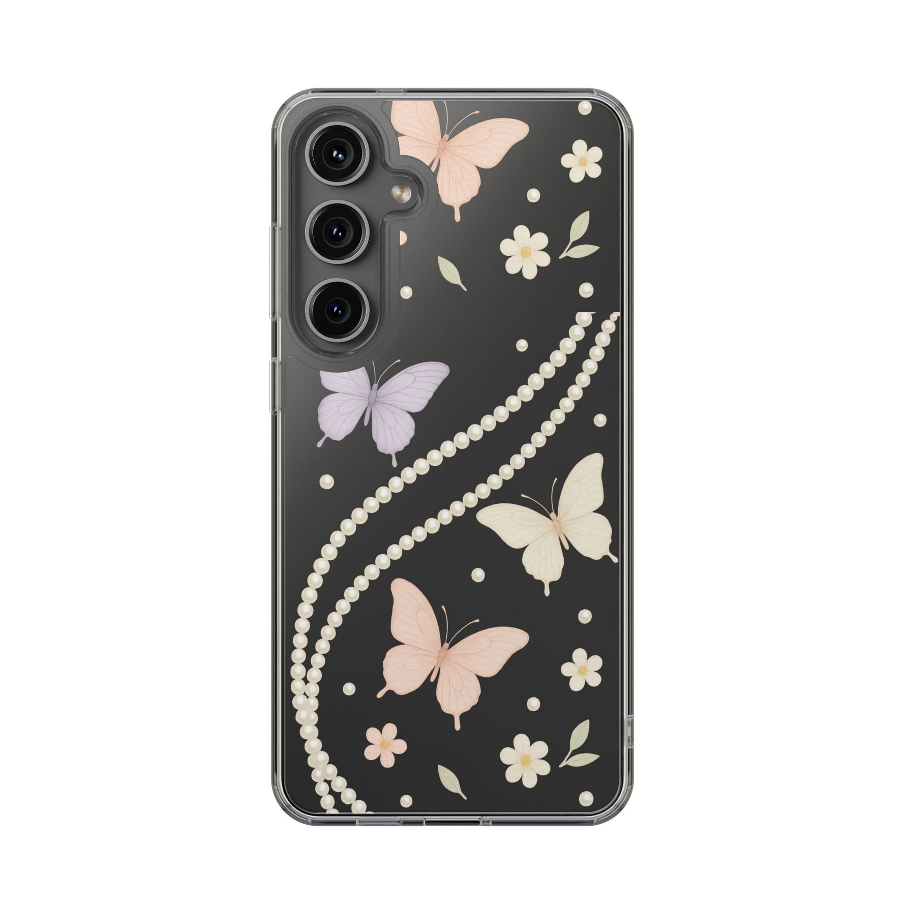 Butterfly Pearl Impact-Resistant Clear iPhone Case - Shamo's