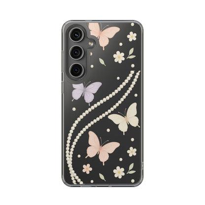 Butterfly Pearl Impact-Resistant Clear iPhone Case - Shamo's
