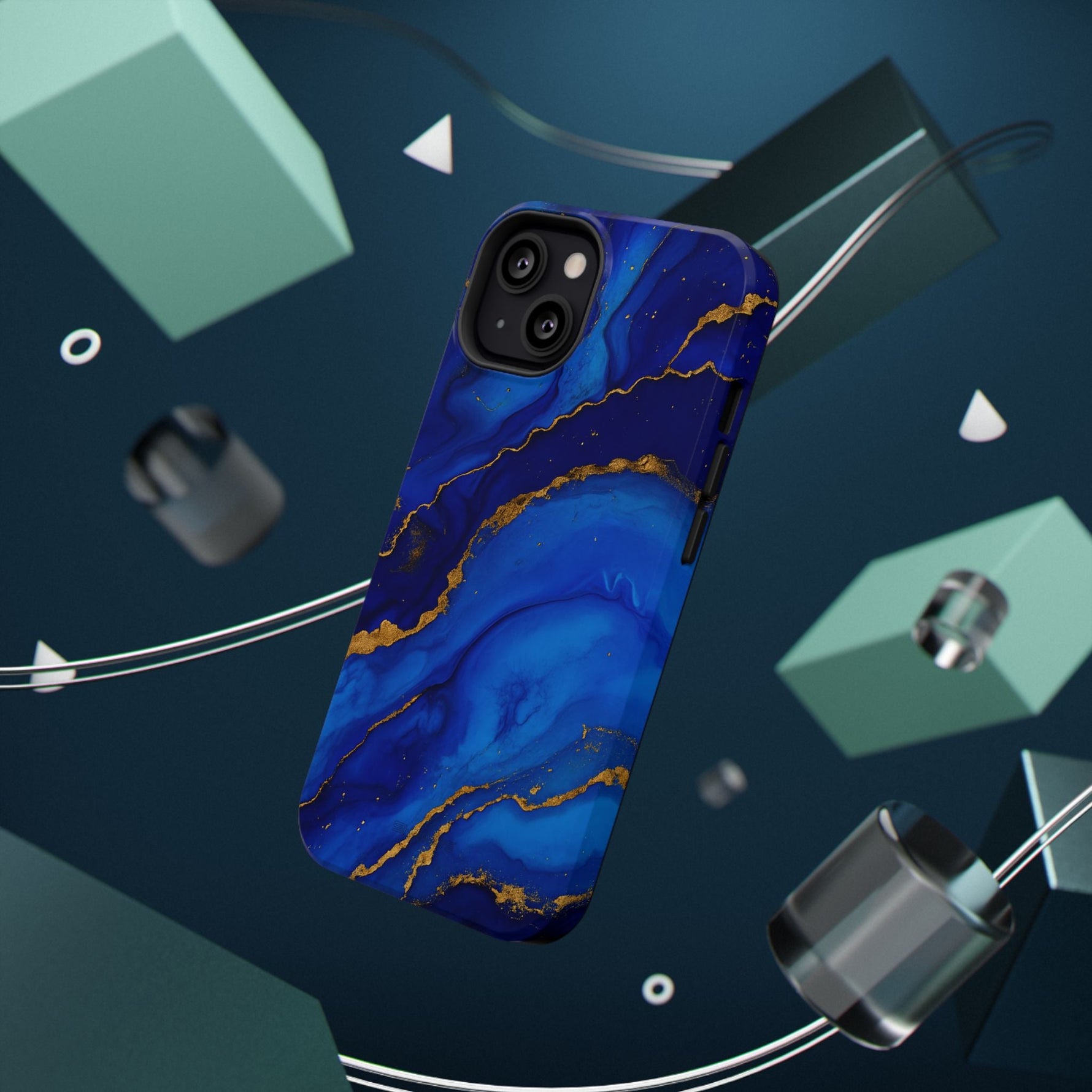 Blue Gold Marble Phone Case  Shamo's