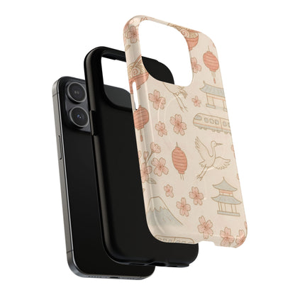 Japan Hand-Drawn Cherry Blossom iPhone Case with MagSafe