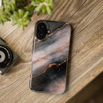 Marbled Black & Rose Gold Magnetic MagSafe Compatible Phone Case — Impact-Resistant