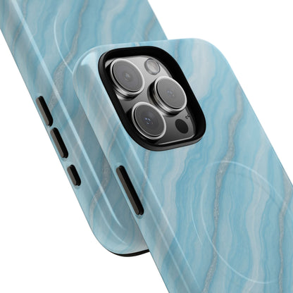 Sky Blue Marble iPhone Case with MagSafe