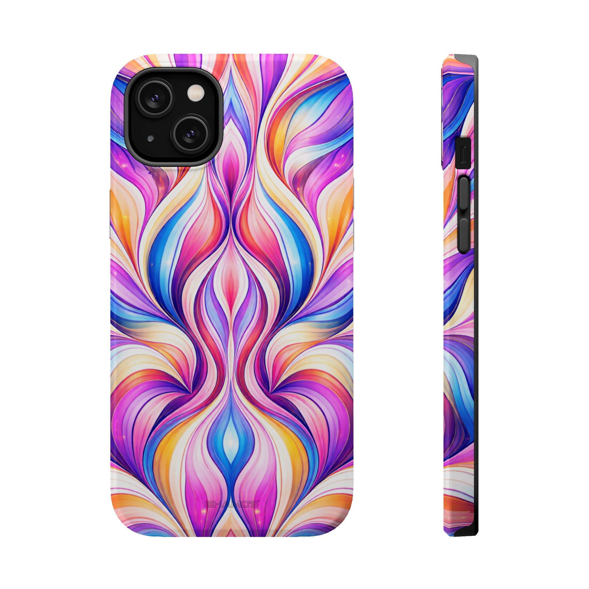 Colorful Abstract Swirl Magnetic Impact iPhone Case | MagSafe - iPhone 14 Plus / Glossy - Shamo's