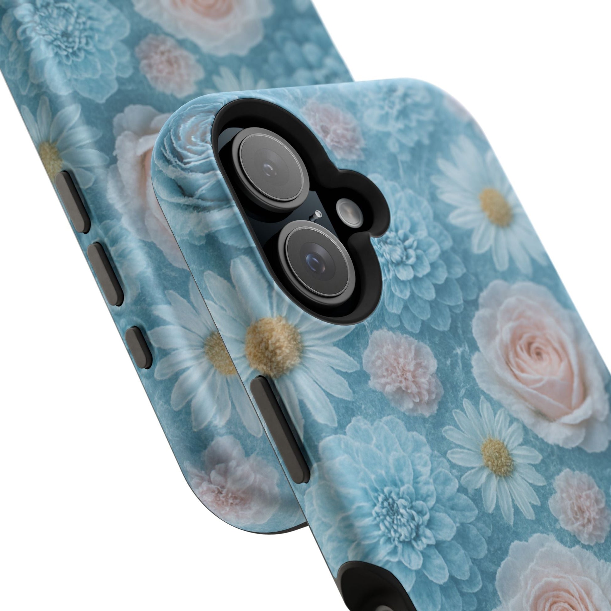 Frozen Floral Rose & Daisy Impact iPhone Case | MagSafe compatible  Shamo's
