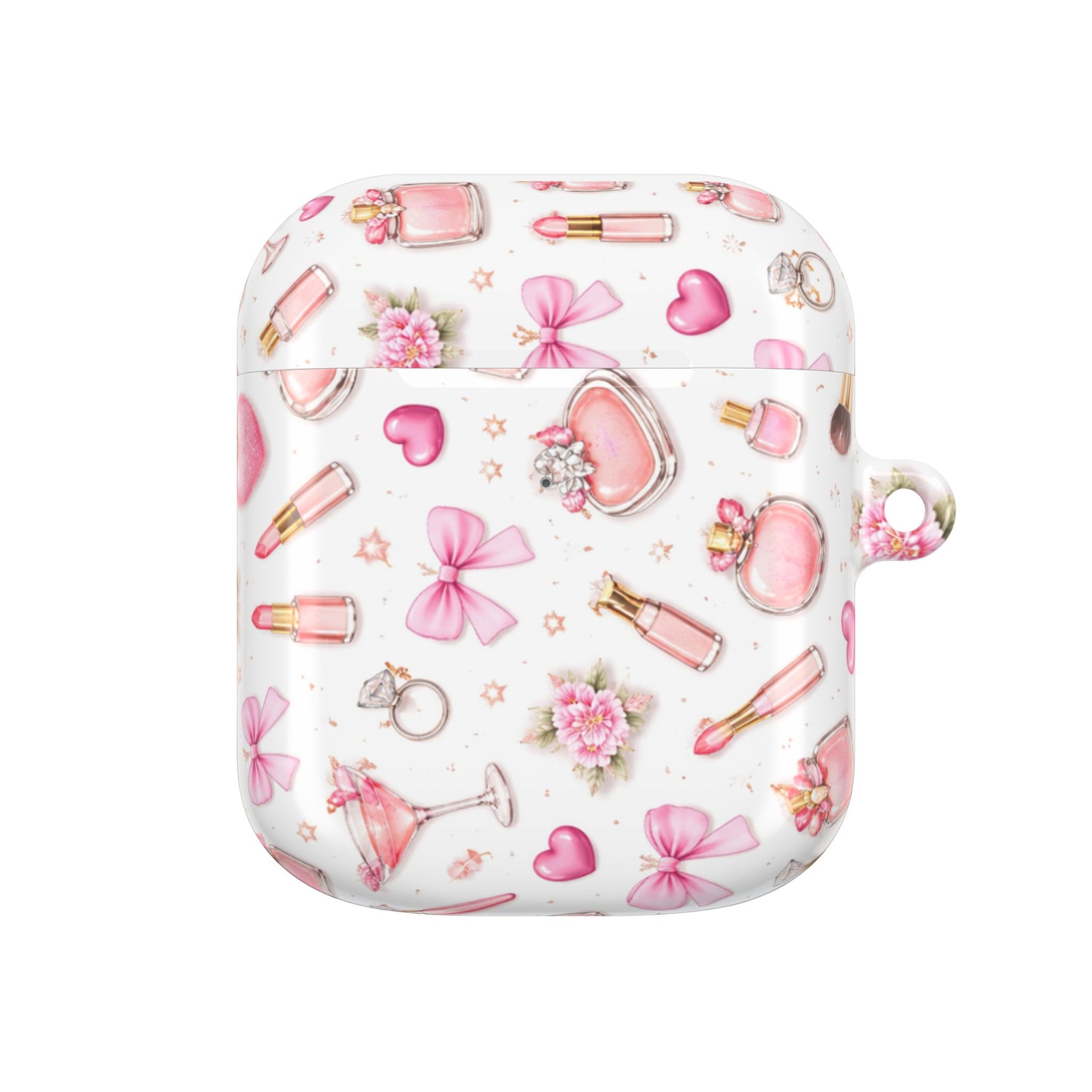 AirPods Case, Pink Beauty Boss Lady Makeup Pattern Silicone Protective Cover