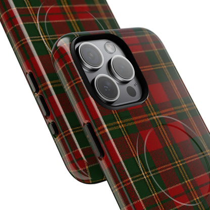 Plaid Holiday iPhone Case — Red & Green Tartan (MagSafe compatible)