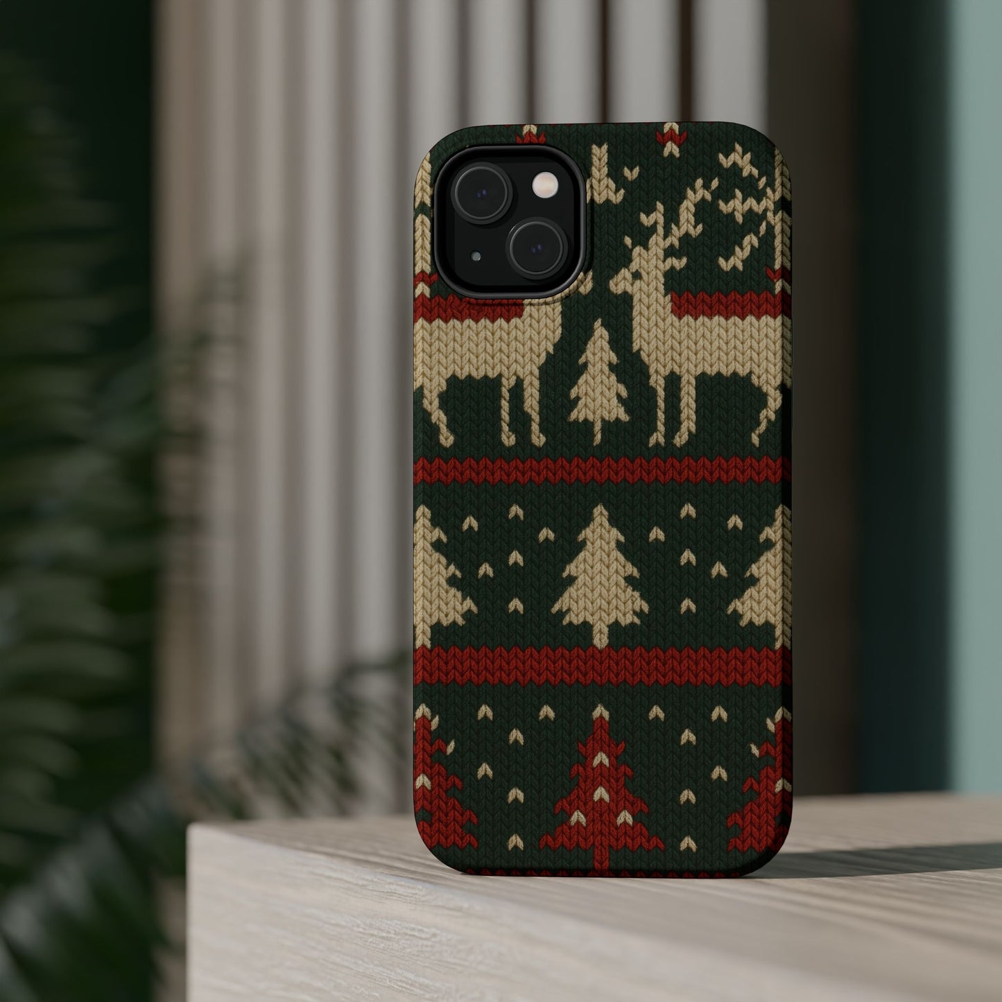 Holiday Reindeer Knit iPhone Case | compatible with MagSafe