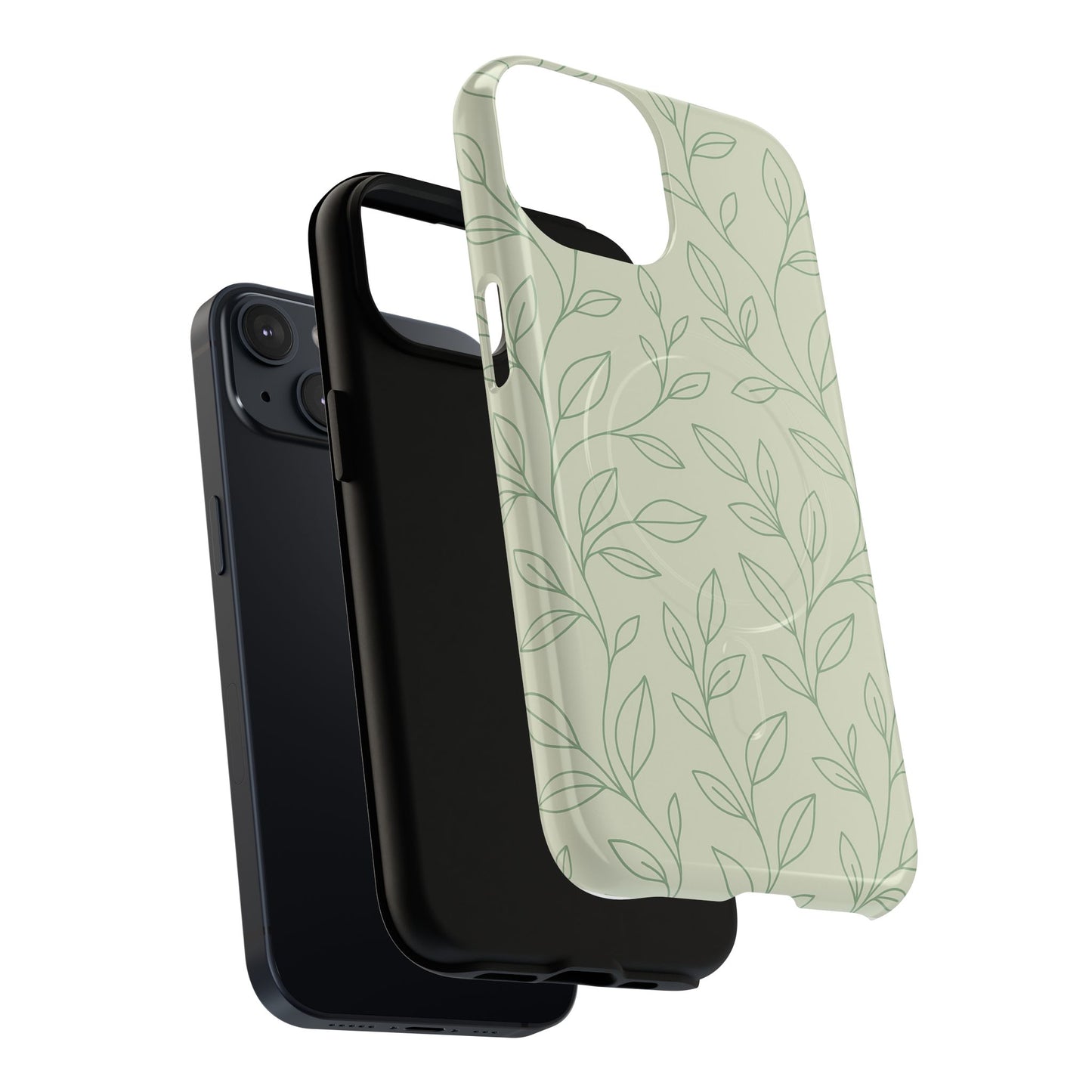 Sage Botanical Leaves Floral iPhone Case | MagSafe