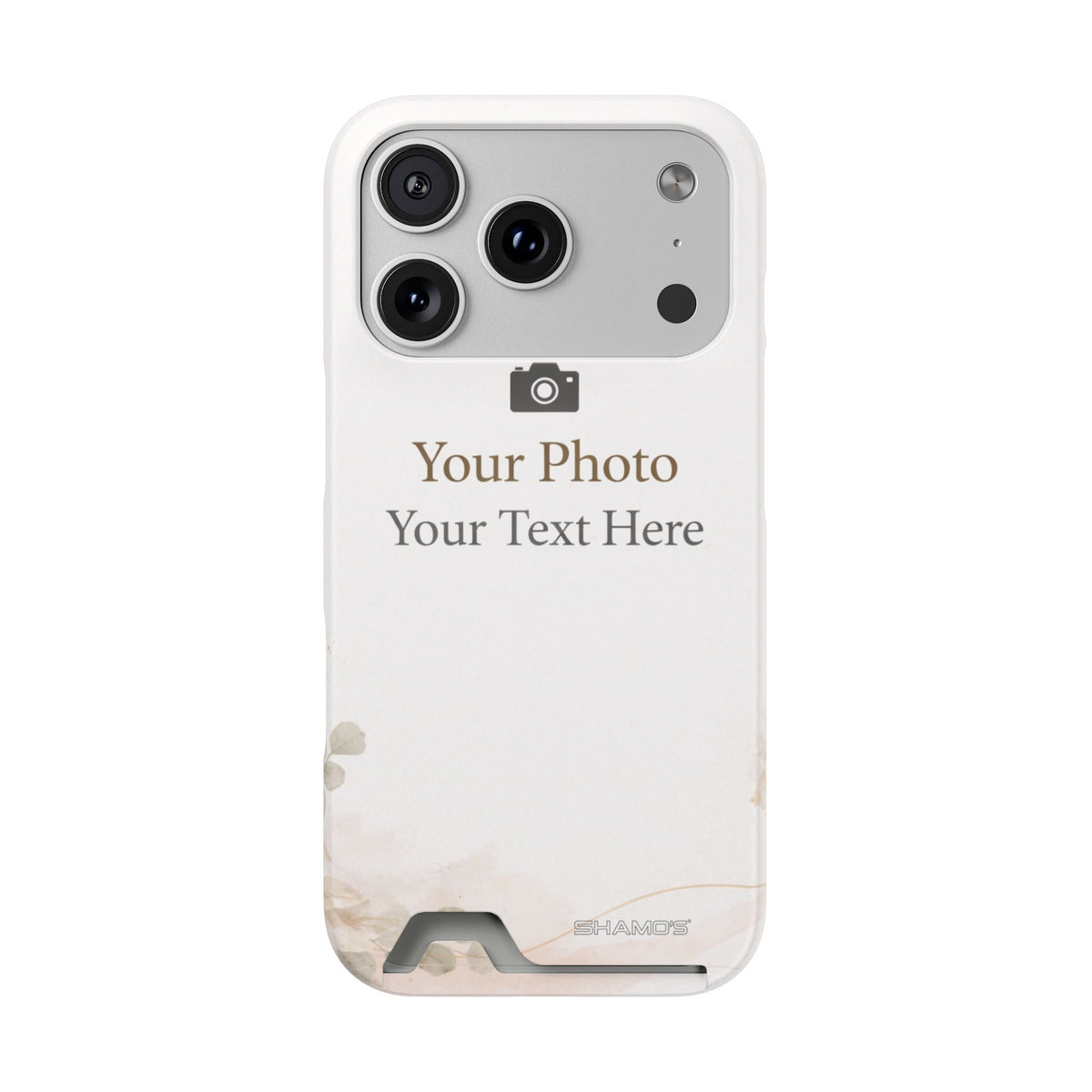 Funda para teléfono personalizable con tarjetero | Añade tu propia foto y texto