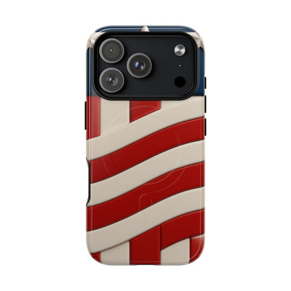 Patriotic iPhone Cases - MagSafe Tough American Flag Design