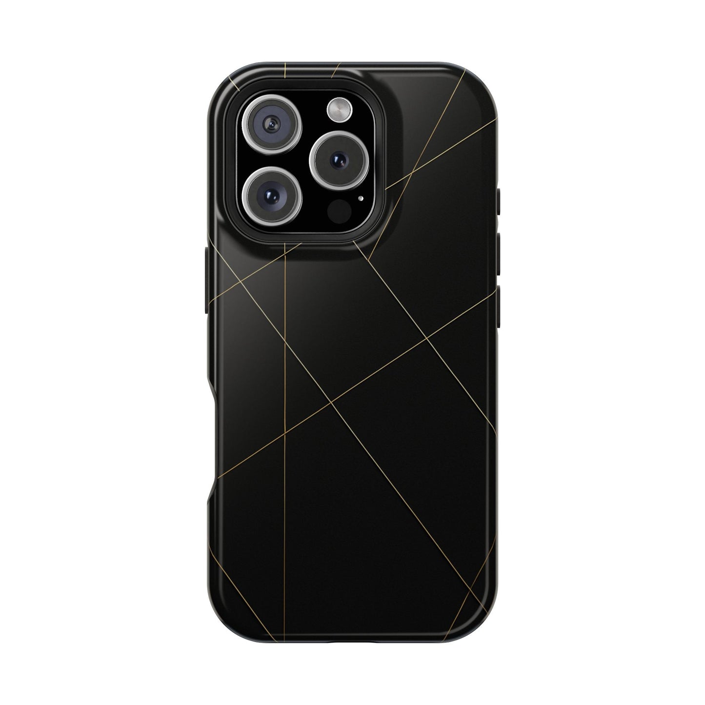 Black Geometric Design iPhone Case | MagSafe  Shamo's iPhone 16 Pro / Glossy