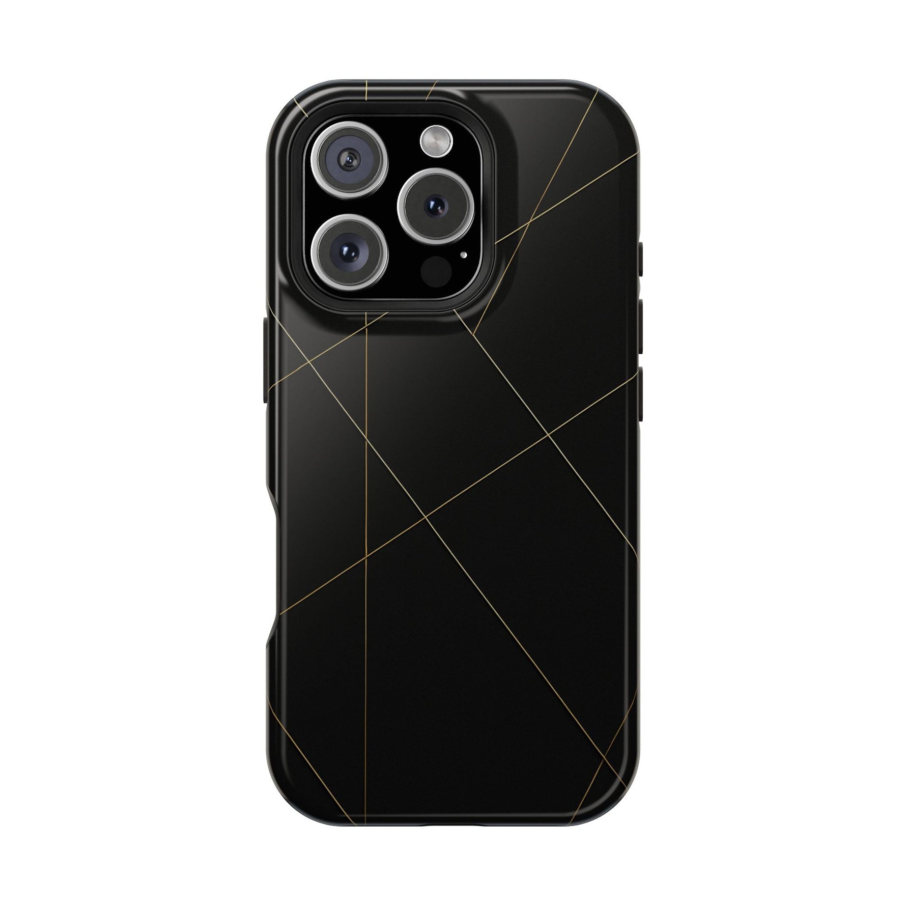 Black Geometric Design iPhone Case | MagSafe  Shamo's iPhone 16 Pro / Glossy