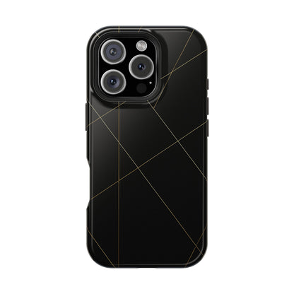 Black Geometric Design iPhone Case | MagSafe  Shamo's iPhone 16 Pro / Glossy