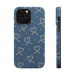 Lasso Hearts – Blue Western Heart MagSafe Phone Case, glossy iPhone 14 Pro Max, rear and side profile