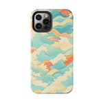 Ocean Wave Tough Phone Case — Pastel Retro Surf Pattern  Shamo's