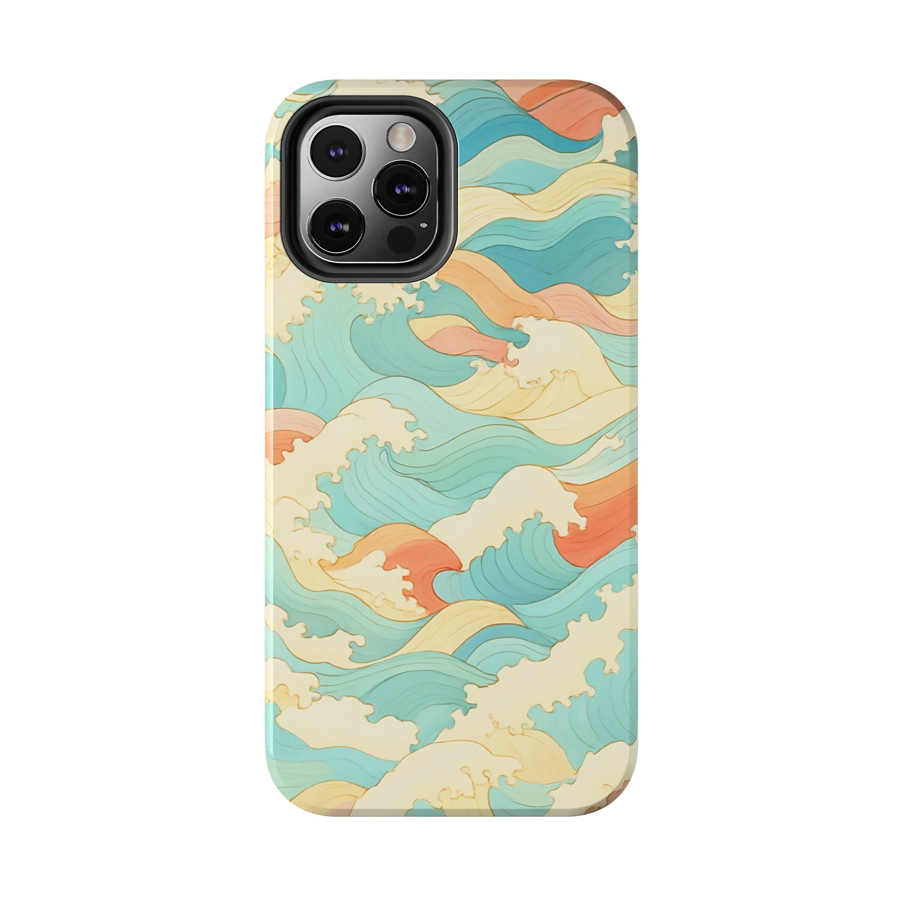 Ocean Wave Tough Phone Case — Pastel Retro Surf Pattern  Shamo's