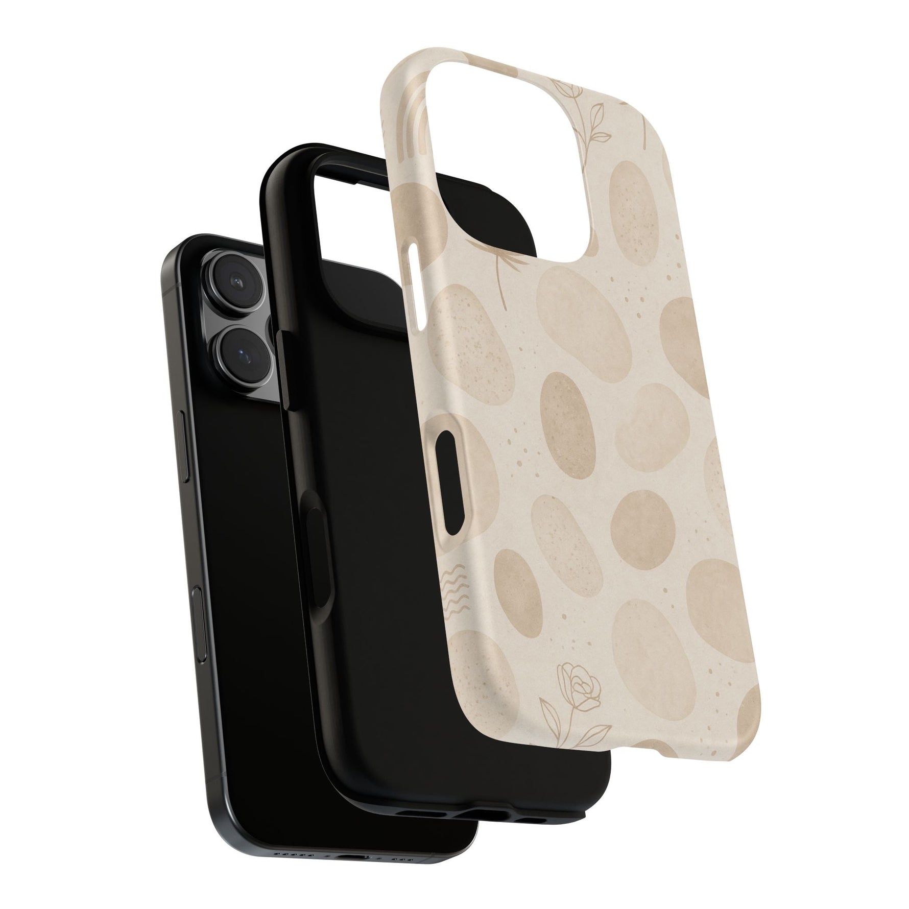 Neutral Pebble Pattern Tough iPhone Case  Shamo's