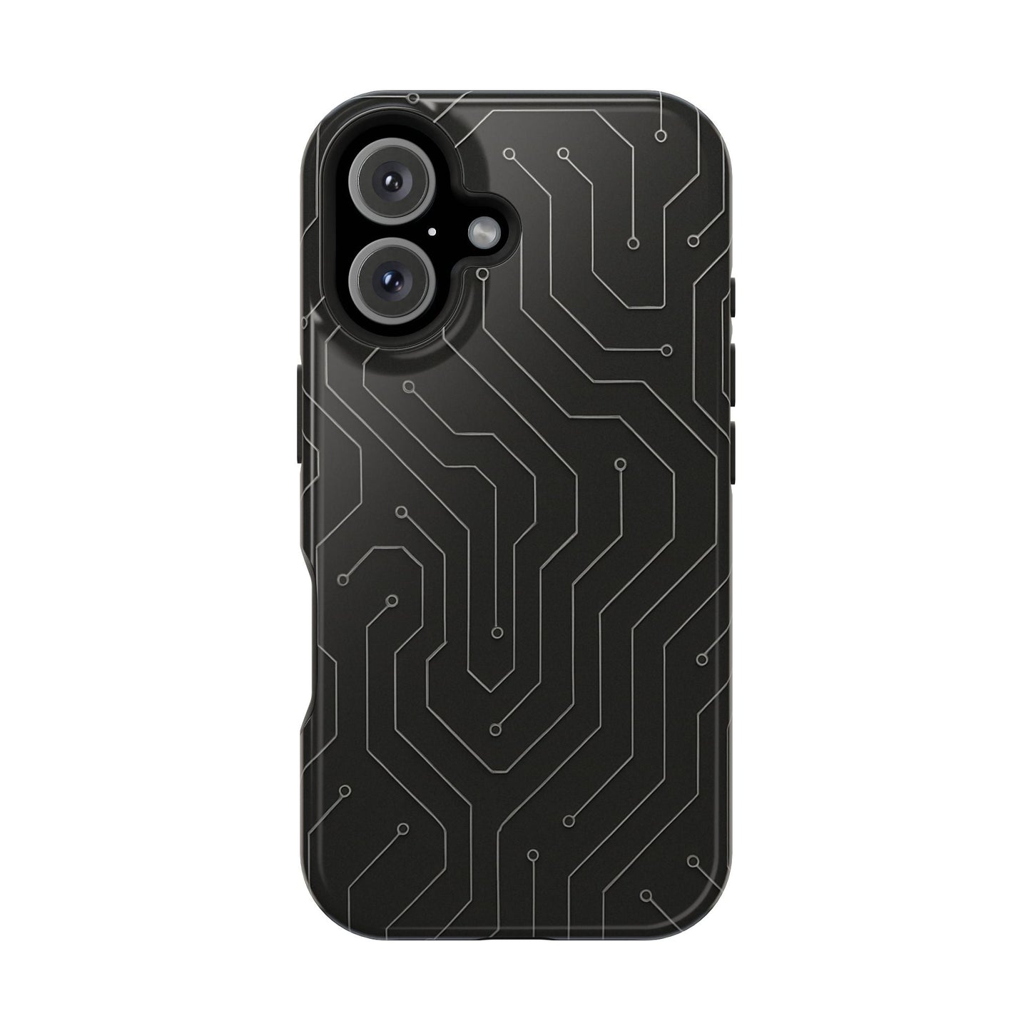 Black Circuit Board Design iPhone Case | MagSafe  Shamo's iPhone 16 / Glossy