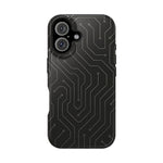 Black Circuit Board Design iPhone Case | MagSafe  Shamo's iPhone 16 / Glossy