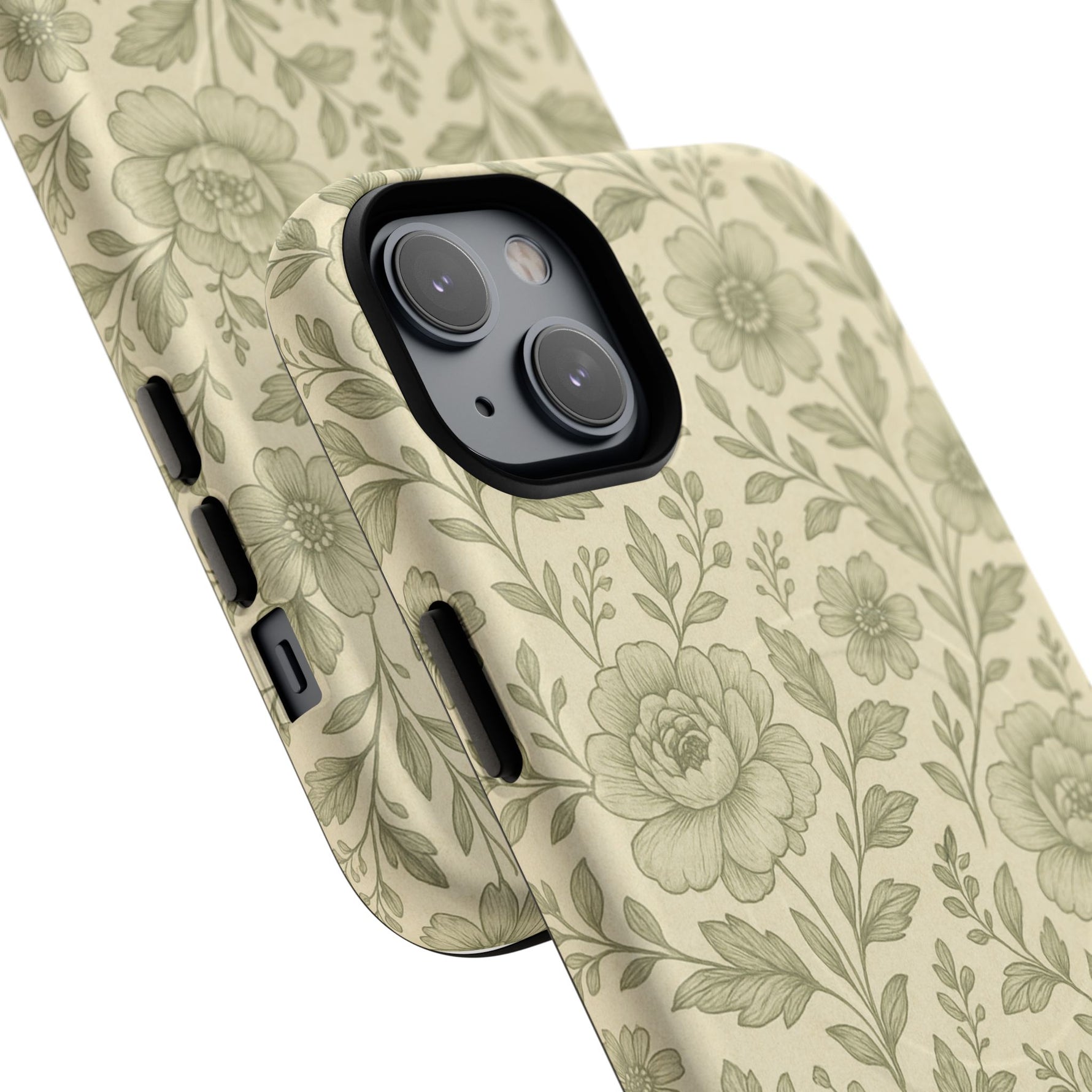 Sage Pattern Vintage Floral iPhone Case | Compatible with MagSafe - Shamo's