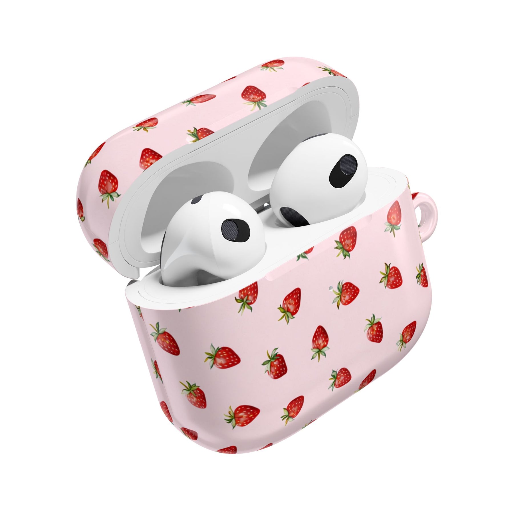 Strawberry Pattern AirPod Case | Cute Pink Protective Cover