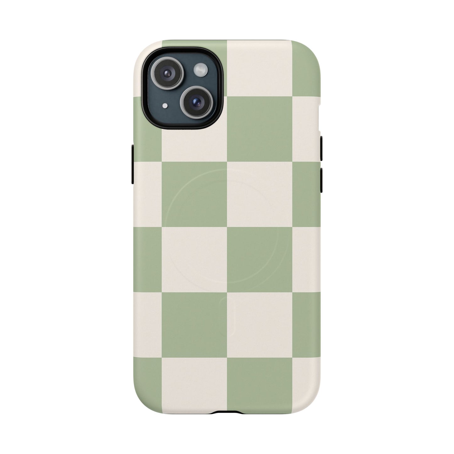 Sage Checkerboard Tough iPhone Case - Compatible with MagSafe