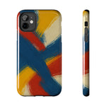 Abstract Brushstroke Tough Phone Case — Colorful Red, Blue & Yellow Protective Cover  Shamo's iPhone 11