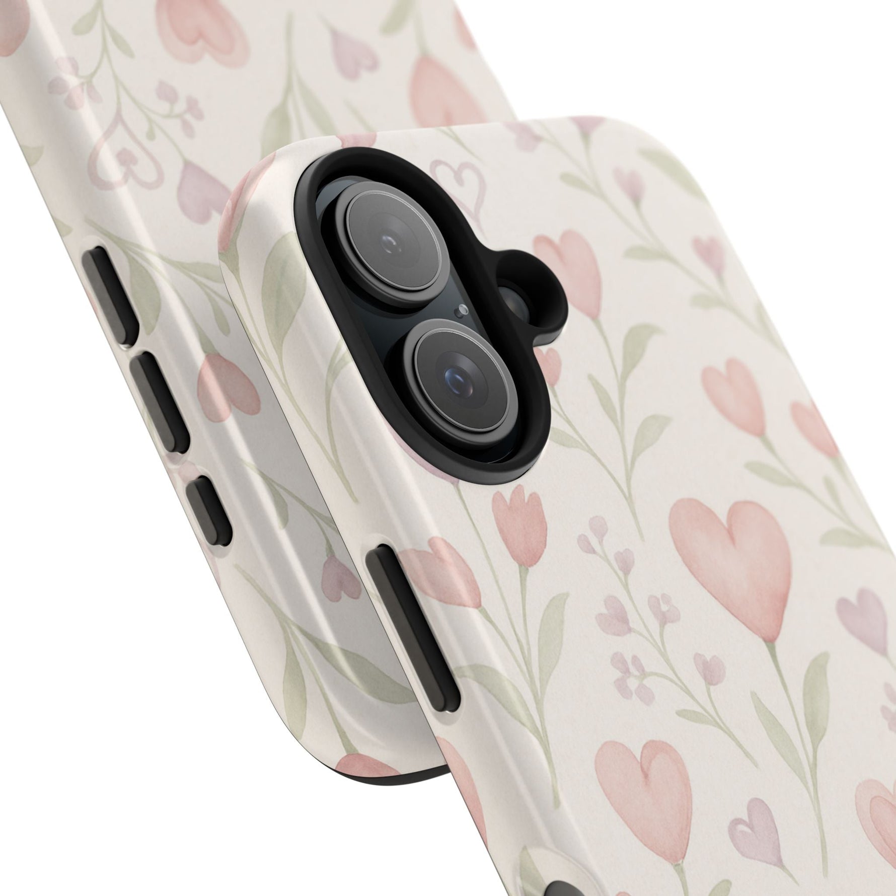 Pink Watercolor Heart Floral Pattern | Tough Impact Phone Case  Shamo's